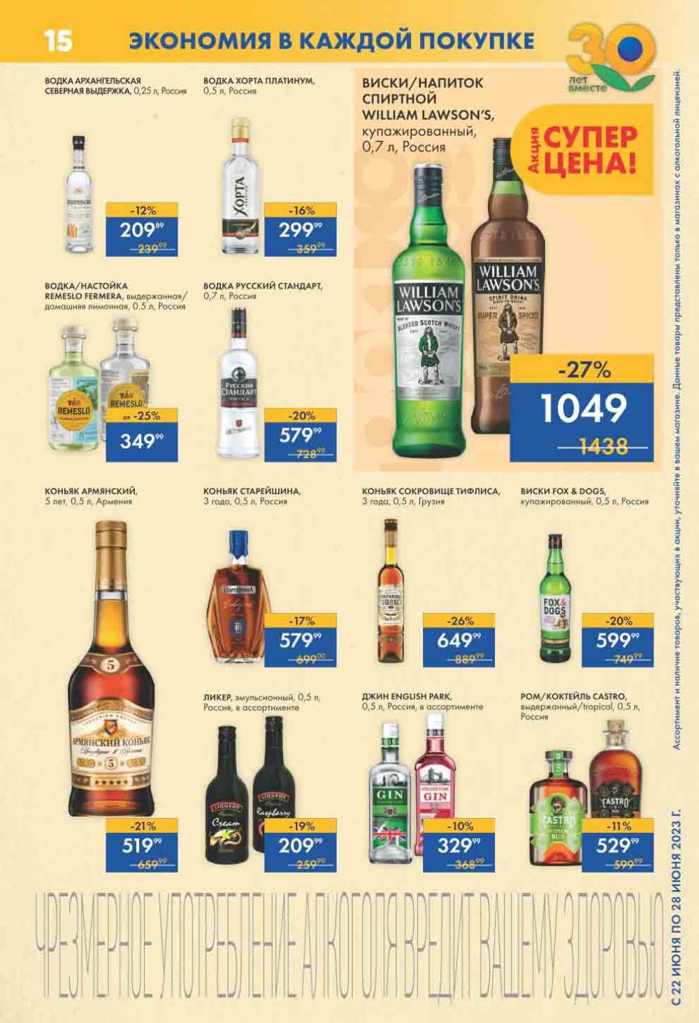 Карта алкогольных напитков